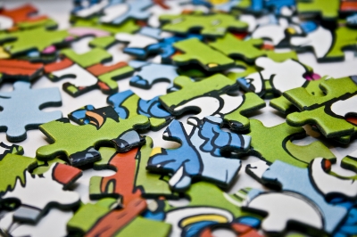 Puzzelchaos für Schulkinder